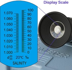 Aquariums <strong>Salinity</strong> <strong>Refractometer</strong> Seawater Dual Scales Specific Gravity <strong>Salinity</strong> Meter Hydrometer 0-100ppt - Product Image 5