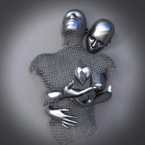 Điêu Khắc Thủ Công Kim Loại Điêu Khắc Nam Nữ Treo Tường Trang Trí Nhà Hiện Đại - Product Image 6