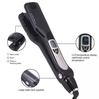 Salon professionnel vapeur fer plat fer à lisser avec affichage LCD à ions négatifs plaque de titane Styler électrique pour une utilisation en voiture