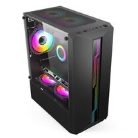 Boîtier d'ordinateur de bureau Light Encounter 3301 Micro ATX compact, refroidissement liquide 240, USB 3.0, panneau latéral transparent, pour jeux, blanc, noir, givré