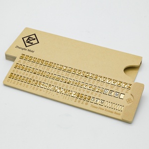 Custom 26 Alphabet Leather Stamp Brass Metal <b>Letters</b> Stamp Brass Holder Wood Stamp <b>Letters</b> Set Tool - Product Image 1