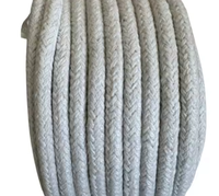 Corde en fibre de silicate d'aluminium tressée carrée, matériaux de prévention des incendies et d'isolation, corde ronde en fibre céramique