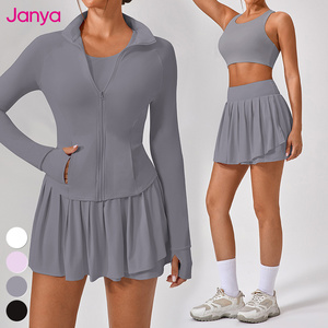 Janya 2025 <span class=keywords><strong>Ropa</strong></span> deportiva para <span class=keywords><strong>mujer</strong></span> <span class=keywords><strong>Ropa</strong></span> de yoga transpirable Conjuntos de fitness de gimnasio de 2 piezas con falda de <span class=keywords><strong>tenis</strong></span> plisada Pantalones cortos para niñas - Product Image 4