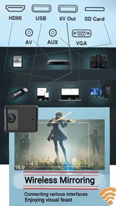 Mini Proyector Portátil HTP H89, WiFi Inteligente, Android 9, Altavoces Estéreo, 8 GB de Almacenamiento, Full HD 720p, LED, Hogar, H89 Auto y Auto K - Product Image 5