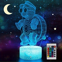 Lampe de nuit illusion 3D 16 couleurs personnalisée bon marché décoration LED veilleuse acrylique filles chambre décor coloré LED veilleuse