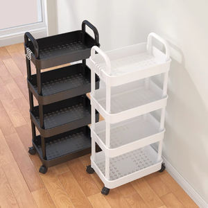 Chariot de cuisine extérieur à 3 ou 4 niveaux, étagère métallique, support pour fruits, légumes, jouets, chariot de service, ensemble de cuisine, étagère avec roulettes - Product Image 3