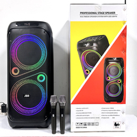 JBR-8831 Nuevo Altavoz Karaoke Inalámbrico con Super Bajos, Portátil, con Luces RGB, Woofer Estéreo, Bluetooth, para Fiestas, DJ, Radio FM/TF/USB