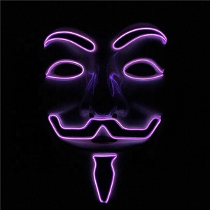 Más terroristas miedo estilo fiesta LED de neón <span class=keywords><strong>El</strong></span> cable Vendetta máscara de Halloween - Product Image 4
