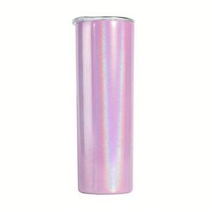Wholesale 20oz <b>Glitter</b> Rainbow Skinny Straight Tumbler 600ml Stainless Steel Thermal Gift Cup - Product Image 3