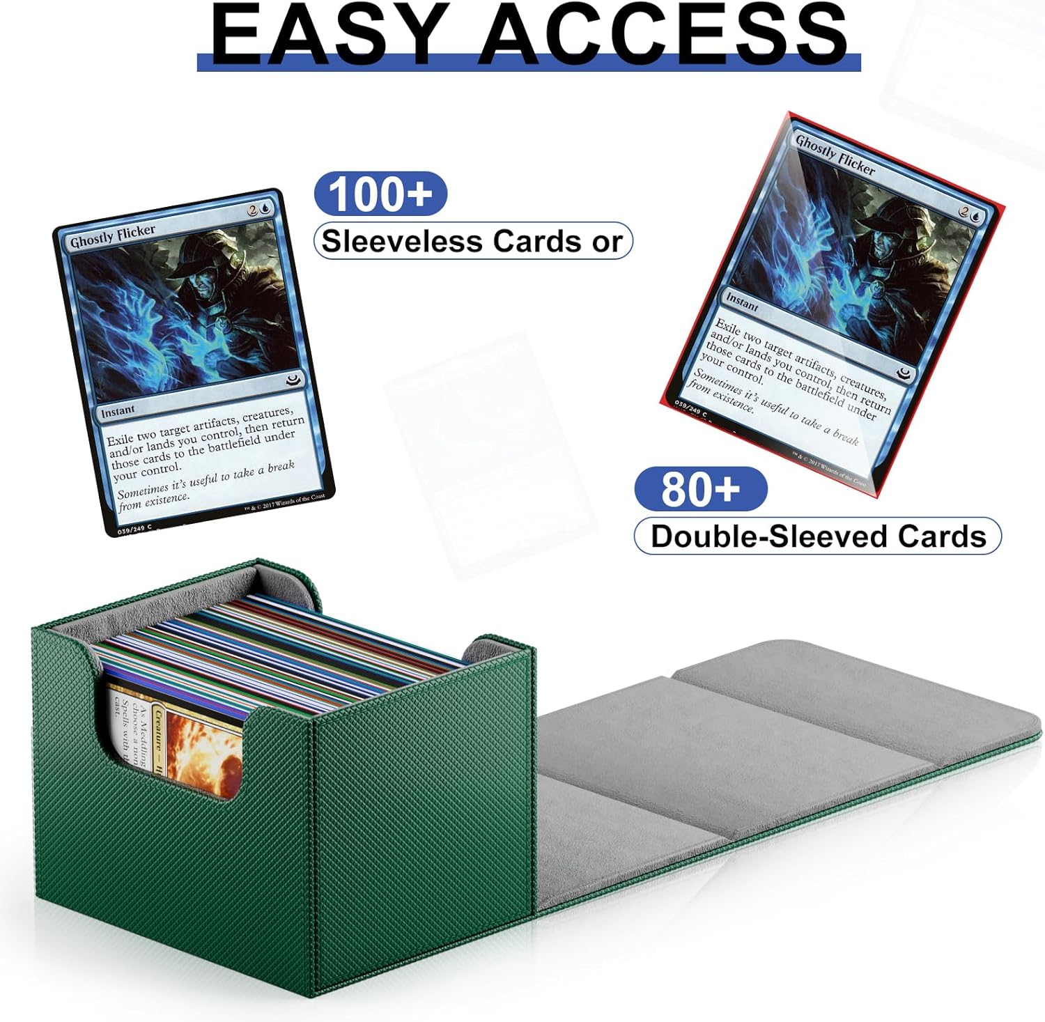Custom PU Leather Strong Magnet Card Storage Case Fits 100+ Single Sleeved  Cards Yugioh Trading Tcg Card Deck Box| Alibaba.com