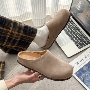 Chaussures décontractées en cuir de vachette Birken pour hommes et femmes, mules rétro à semelle souple, sabots à talon épais, sandales de mode assorties - Product Image 2