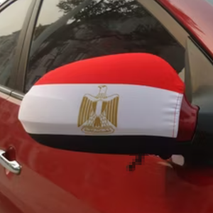 Coques de rétroviseurs latéraux drapeau égyptien en polyester résistant aux intempéries pour voitures, petits SUV – Lot de 2 coques de rétroviseurs drapeaux nationaux personnalisées - Product Image 1