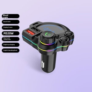 Nuevo cargador de teléfono de coche <span class=keywords><strong>ABS</strong></span> P22, cargador multifunción universal de luz ambiental colorida para coche, reproductor de <span class=keywords><strong>MP3</strong></span> Bluetooth automático - Product Image 6