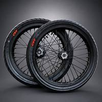 Ensemble de roues Supermoto CNC Black Hub 17 pouces avec pneus CST Street Road pour Sur Ron Light Bee X électrique