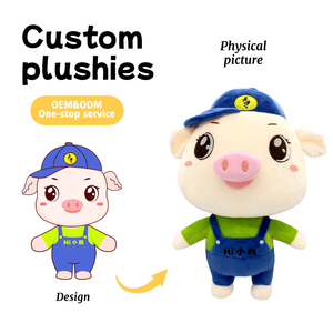 Hi Xiao Jian Juguete de peluche de cerdo personalizable Adorable IP Marca Mascot Factory Características al por mayor Texto/Logotipo personalizable - Product Image 1