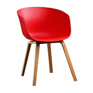 हॉट सेल डिजाइन स्कैन्डिवियन डाइनिंग शेल रेस्तरां चैरिरेस्तरां टेबल और लकड़ी के पैरों के साथ कुर्सियां
