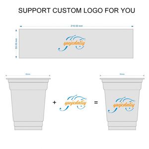 Gobelets en PET transparents avec couvercle en plastique jetables pour boissons froides, bubble tea, jus, café, avec logo personnalisé, 98 mm, 16 oz, pour cadeaux promotionnels - Product Image 4