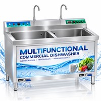 Évier commercial pour la préparation des aliments avec fonction de lavage de la vaisselle et des produits pour les distributeurs de cuisines centralisées