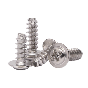 Tornillo autorroscante de cabeza plana niquelado PWB con junta de sellado y cabeza cruzada, tornillo de cabeza plana tipo mesón - Product Image 2