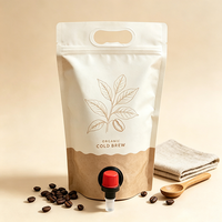 Pochettes souples personnalisées pour café infusé à froid avec robinet distributeur 1L 3L 5L – Emballage pour concentré liquide