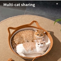 Lit confortable et mignon résistant aux rayures avec tissu en coton tissé, lit pour animaux de compagnie et accessoires jouets pour chat à usage quotidien