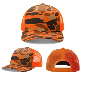 Gorras de malla con bordado personalizado 112PFP, gorras Richardson 112 de 5 paneles con estampado de camuflaje para hombre - Product Image 1