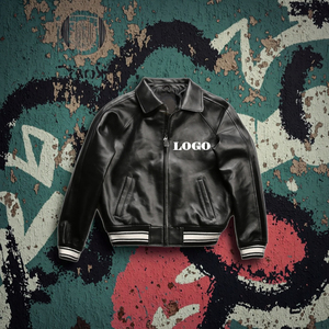 Nuovo arrivo Bomber da uomo <span class=keywords><strong>oversize</strong></span> in finta pelle <span class=keywords><strong>giacca</strong></span> da Baseball con Zip alta da uomo per il servizio OEM invernale - Product Image 4