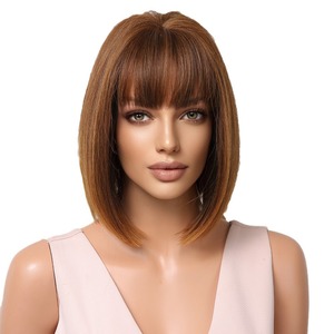 Peluca Bob Gris Degradado de Venta Caliente de <span class=keywords><strong>Shein</strong></span>, Peluca Corta Hasta los Hombros, Peluca Completa, Disponible en Fábrica - Product Image 1