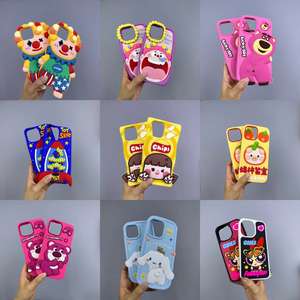 10 fundas de teléfono no repetitivas caja misteriosa regalo de la suerte lindo dibujos animados cara norte tarjetero de cuero peludo para iPhone XR XSMAX 14 - Product Image 4