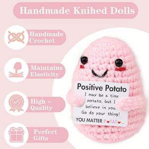 Cadeaux d'anniversaire amusants pour femmes : Pomme de terre positive en crochet faite à la main avec carte d'encouragement – Cadeau inspirant en forme de pomme de terre tricotée - Product Image 6