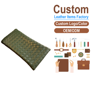 Factory Supply Retro Minimalist Woven PU Leather <b>Sunglasses</b> <b>Case</b>, Solid Color Eyeglasses Storage Pouch - Product Image 2
