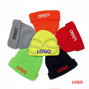 Custom Logo Beanie <b>Hat</b> Embroidery Warm Knitted <b>Winter</b> <b>Hat</b> <b>Men</b> & Women Unisex Autumn Beanie Cap Personalized Headwear - Product Image 1