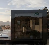 Maison préfabriquée contemporaine en acier et bois à montage facile avec énergie solaire, conception étanche, pour jardin arrière, usage hôtelier de luxe