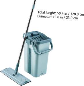 Mopa Plana de Alta Gama para el Hogar con Cubeta, Lavado de Pisos sin Esfregar, Uso Húmedo y Seco, Microfibra Giratoria Retráctil - Product Image 4