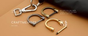 CRAFTMEMORE D Rings Screw In Shackle Horseshoe D Ring DIY Key Holder <b>Purse</b> Accessories For Inch Strap Pack Gold - Product Image 6