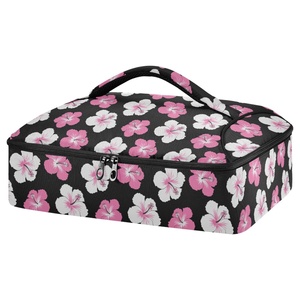 Bolsa Térmica Porta Alimentos Personalizada con Diseño Hawaiano de Flores de Hibisco para Entrega de Comida y Pizza - Product Image 1