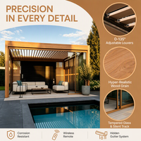 Pergola manuelle en aluminium robuste, résistante au vent et isolante thermiquement, tailles personnalisables pour balcon et extérieur