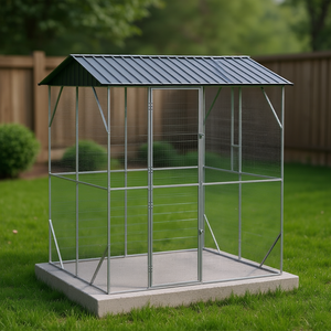 Gabbia per Uccelli in Acciaio Zincato Antracite 84.65 X 81.89 X 97.24 Pollici, Forma Rettangolare Resistente per Esterni - Product Image 2