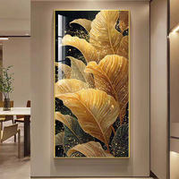 Décoration murale moderne haut de gamme en forme de feuille, art mural tendance, impression numérique, peinture décorative en porcelaine 3D sur papier