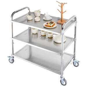 लॉक करने योग्य पहियों और ट्रे के साथ अपना खुद का स्टेनलेस स्टील रेस्तरां वितरण कार्ट बनाएं - Product Image 6