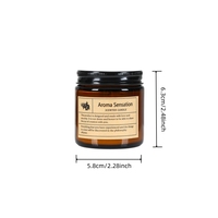 Bougie parfumée en cire de soja tendance de 4 oz en verre brun avec couvercles noirs, logo personnalisé, bougie en cire de soja pour la décoration minimaliste de la maison