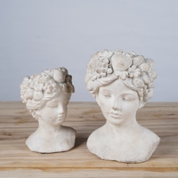 Lianda Durable Élégant Dame Tête Statue avec Pot De Fleur Planteur Extérieur Jardin Décoration de La Maison pour Europe Style Pépinière
