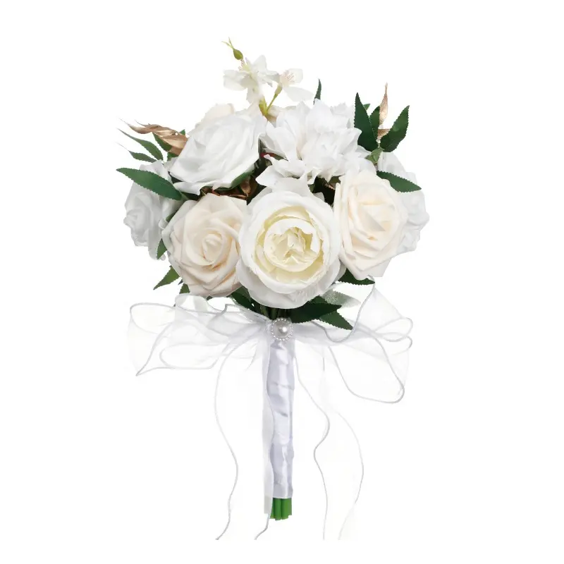 بيع بالجملة الحرير الاصطناعي عقد الزهور بوكيست لوازم الزفاف للعروس وصيفات الشرف هدية عيد الحب