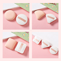Houppette de maquillage ultra douce sans latex, carrée et triangulaire, effet coussin d'air, pour fond de teint, anticernes et poudre (lavable)