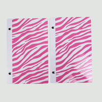 Autocollants transparents UV Fonlyu imprimés léopard rouge rose, films hydrogel INS motif animal zèbre et léopard avec traceur de découpe