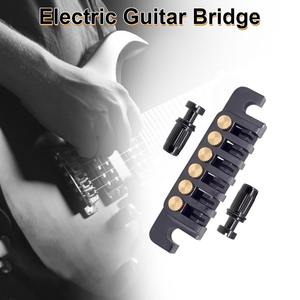LP Guitare électrique <span class=keywords><strong>Tune</strong></span> <span class=keywords><strong>O</strong></span> <span class=keywords><strong>Matic</strong></span> Bridge Pull Plate Tail Piece Reversible String Code Guitar Roller Saddle Bridge TP-6 Bridge Stop - Product Image 6