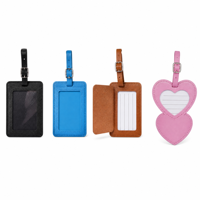 Etiqueta de Equipaje de Cuero PU con Logotipo Grabado Personalizado, Tarjeta de Identificación para Maleta, Venta al por Mayor, Bajo MOQ