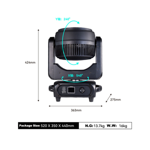 Faro mobile 19x40W Bee Eye RGBW 4-in-1 con zoom, DMX512, Lyre Beam LED per effetti scenici mobili, luci da discoteca e DJ - Product Image 3