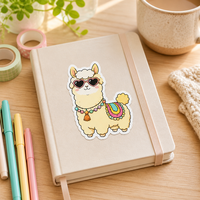 Pack d'autocollants personnalisés Kawaii : Adorables Lamas, Appareils Photo Rétro, Maisons Champignon – Autocollants Décoratifs en Vinyle Découpé pour Ordinateur Portable, Carnet, Réfrigérateur
