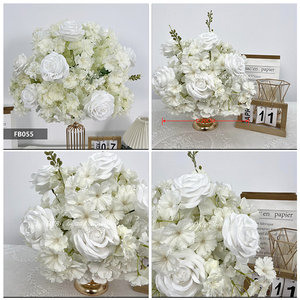 120cm Tall <b>Artificial</b> Flower Stand Party Decor <b>White</b> Centerpieces Flower Wedding Table Metal Centerpieces With Red Flower ball - Product Image 2